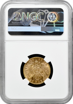 Гамбург 20 марок 1913 р. J, NGC MS64, "Вільне місто Гамбург (1871 - 1918)" золото
