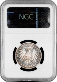 Гессен-Дармштадт 2 марки 1904 р., NGC PF64, "400 років від дня народження Філіпа I Великодушного"