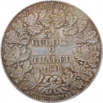 Франкфурт 2 талери 1846 р., PCGS MS62, "Вільне місто Франкфурт (1807 - 1866)"