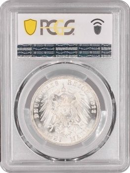 Вюртемберг 3 марки 1912 г. F, PCGS MS66, "Король Вильгельм II (1891 – 1918)"
