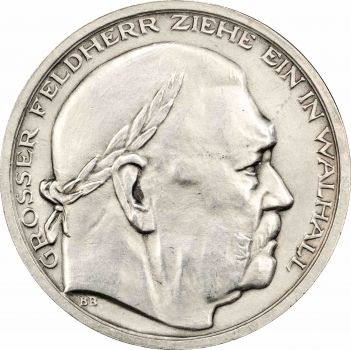 Німеччина - Третій рейх срібна медаль 1934, PCGS SP61, "Смерть Гінденбурга (1847 - 1934)"