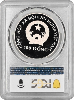 В'єтнам 100 донгів 1993 р., PCGS PR69 DCA, "Доісторичні тварини - Рамфорінхи" Top Pop