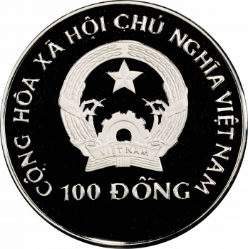 В'єтнам 100 донгів 1993 р., PCGS PR69 DCA, "Доісторичні тварини - Рамфорінхи" Top Pop