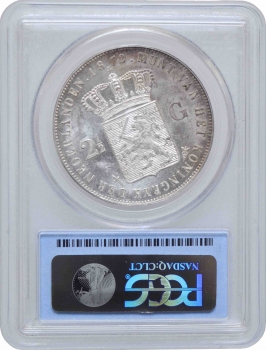 Нидерланды 2 1/2 гульдена 1872 г., PCGS MS62, "Король Виллем III (1849 - 1890)"