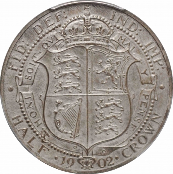 Великобритания 1/2 кроны 1902 г., PCGS PR63 MATTE, "Король Эдуард VII (1902 - 1910)"