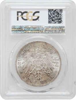 Пруссія 5 марок 1901 р. A, PCGS MS64+, "200 років Пруссії"