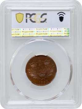Швеція 1/2 скілінга 1832, PCGS MS65 BN, "Король Карл XIV Юхан (1818 - 1844)" Top Pop 2/0