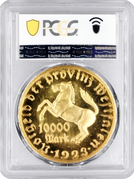Вестфалія 10000 марок 1923 р., PCGS MS66, "Фрайгер фон Штейн"