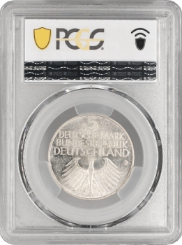 Німеччина - ФРН 5 марок 1952 р. D, PCGS AU58, "100 років Нюрнберзькому музею"