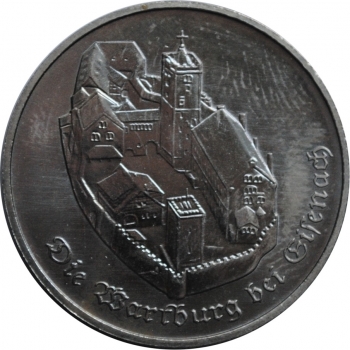 ГДР 5 марок 1982 г., UNC, "Замок Вартбург"