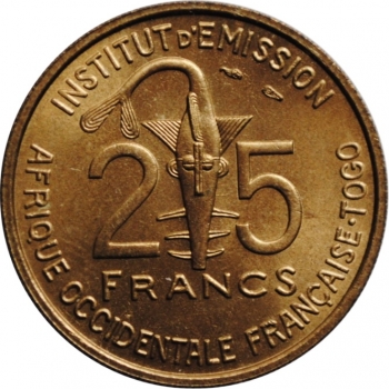 Французская Западная Африка 25 франков 1957 г., BU, 'Колония Франции (1944-1958)'