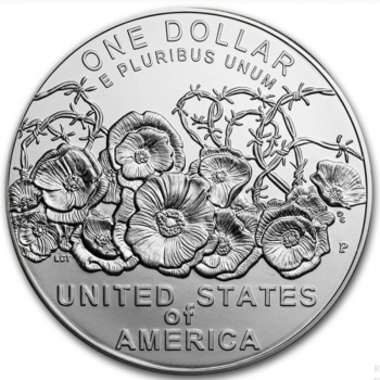 США 1 доллар 2018 г., BU, "100-летие окончания Первой мировой войны"