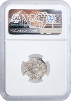 Германия 50 пфеннигов 1898 г. A, NGC MS63, "Германская Империя (1871 - 1922)"