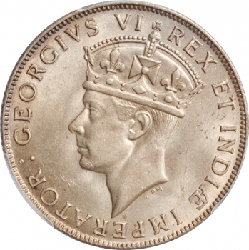 Британская Восточная Африка 1 шиллинг 1941 г. I, PCGS MS63, "Король Георг VI (1937 - 1952)"