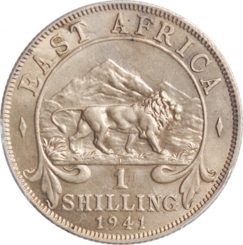 Британская Восточная Африка 1 шиллинг 1941 г. I, PCGS MS63, "Король Георг VI (1937 - 1952)"