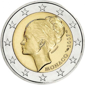 Монако 2 евро 2007 г., UNC, 'Принцесса Монако Грейс Келли'