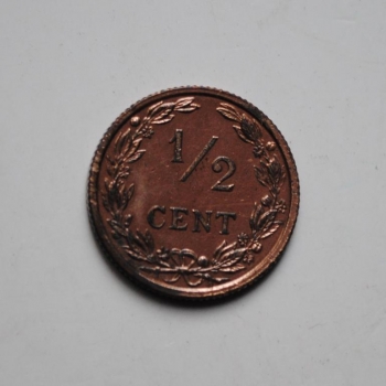 Нидерланды 1/2 цента 1906 г., РЕДКАЯ, СОСТОЯНИЕ