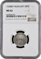 Венгрия 20 филлеров 1938 г. BP, NGC MS62, "Регентство (Pengő) (1926 - 1945)"