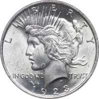 США 1 доллар 1923 г., NGC MS63, "Мирный доллар"