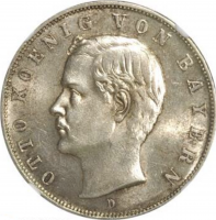 Бавария 3 марки 1912 г., NGC MS63, "Король Отто I (1886 - 1913)"