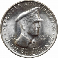 Филиппины 50 сентаво 1947 г. S, BU, "Генерал Дуглас Макартур"