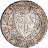 Великобритания 1/2 кроны 1897 г., PCGS MS64, "Королева Виктория (1838 - 1901)"