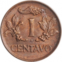 Колумбия 1 сентаво 1950 г. B, UNC, "Республика Колумбия (1911 - 1989)"