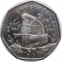 Остров Мэн 50 пенсов 2004 г. BA, AU, "Рождество"