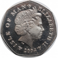 Остров Мэн 50 пенсов 2004 г. BA, AU, "Рождество"