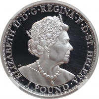 Остров Святой Елены 1 фунт 2021 г., NGC PF70 UC, "Уна и Лев"