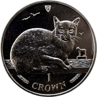Остров Мэн 1 крона 1996 г., UNC, "Бурманская кошка"