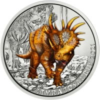 Австрия 3 евро 2021 г., BU, "Супер динозавры - Стиракозавр /Styracosaurus/"