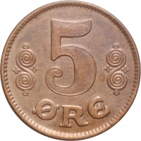 Дания 5 эре 1921 г., РЕДКАЯ, СОСТОЯНИЕ