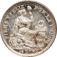 Перу ½ динеро 1912 г., PROOF, 'Республика (1863-1917)'
