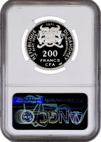 Республика Дагомея (Бенин) 200 франков 1971 г., NGC PF68 UC, "10 лет независимости. Женщина абомей"
