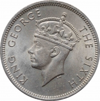 Малайя 20 центов 1948 г., BU, "Король Георг VI (1939 - 1950)"