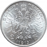 Австрия 2 кроны 1913 г., UNC, "Император Франц Иосиф I (1848 - 1916)"