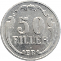 Венгрия 50 филлеров 1939 г. BP, UNC, "Регентство (Pengő) (1926 - 1945)"