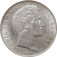 Бавария 2 гульдена 1848 г., UNC, "Король Людвиг I (1825 - 1848)"