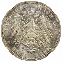Саксен-Мейнинген 3 марки 1915, NGC MS64, "Смерть Георга II Саксен-Мейнингенского"