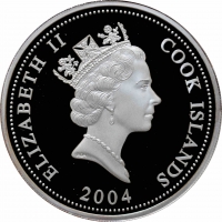 Острова Кука 1 доллар 2004 г., PROOF, "Железнодорожные путешествия мира - Синкансэн"
