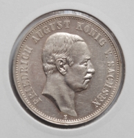 Саксония 3 марки 1913 г., XF, 'Король Фридрих Август III (1904-1918)'