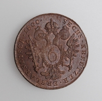Австрия 6 крейцеров 1800 г. A, UNC, "Император Франц II (1792 - 1806)"