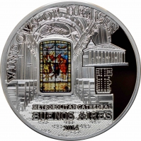 Острова Кука 10 долларов 2014 г., PROOF, "Окна в небеса - Кафедральный собор Буэнос-Айреса"
