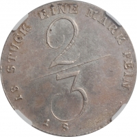 Мекленбург-Шверин 2/3 талера 1826 г., NGC MS64, "Великий герцог Фридрих Франц I (1785 - 1837)"