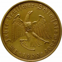 Германия - Третий рейх медаль 1933 г., BU, "Избрание А. Гитлера рейхсканцлером"