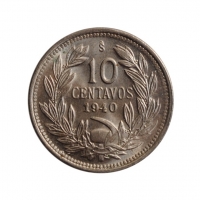 Чили 10 сентаво 1940 г., BU, "Республика Чили (1899 - 1959)"