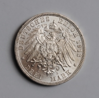 Липпе 3 марки 1913 г., UNC, "Князь Леопольд IV (1905 - 1918)"
