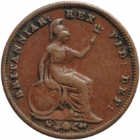 Великобритания 1/3 фартинга 1835 г., XF, "Король Вильгельм IV (1831 - 1837)"
