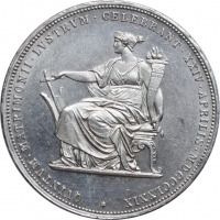 Австрия 2 флорина 1879 г., NGC UNC Details, "Годовщина серебряной свадьбы"